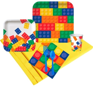 Block Party Birthday Deluxe Tableware Kit Serves 8 - All