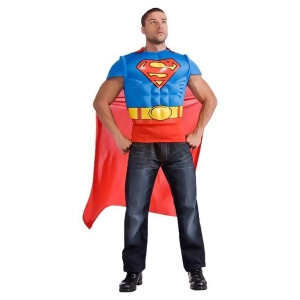 Superman Muscle Chest Top Costume for Adults - X-LARGE