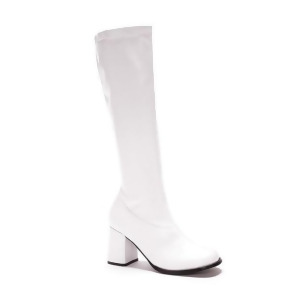 Patent Leather White Go Go Boots - SIZE 7
