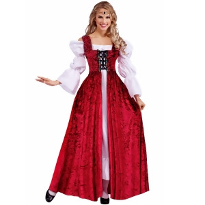 Womens Medieval Lady Lace Up Over Gown Costume - STANDARD