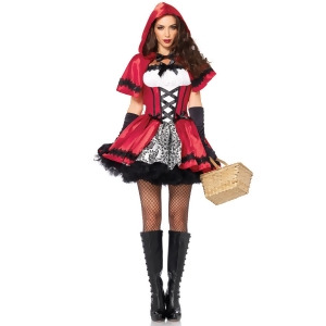 Sexy Gothic Red Riding Hood Costume for Women - LARGE