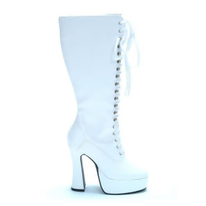 Patent Leather White Lace Boots - SIZE 10