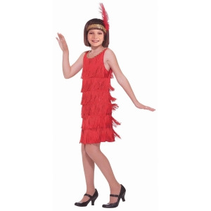 Red Girl Flapper Costume - SMALL