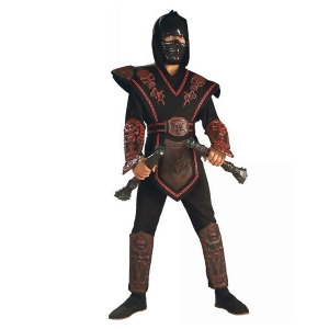 Boy's Red Skull Ninja Warrior Costume - MEDIUM