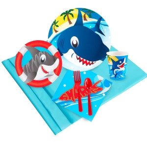 Shark Birthday Party Deluxe Tableware Kit Serves 8 - All