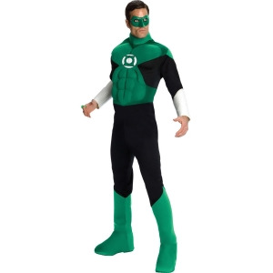 Men's Deluxe Green Lantern Muscle Chest Costume - MEDIUM