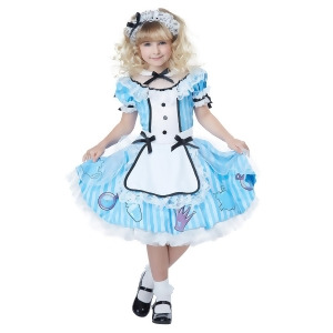 Deluxe Alice In Wonderland Costume for Kids - MEDIUM