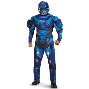 Adult Halo Blue Spartan Muscle Costume - X-LARGE