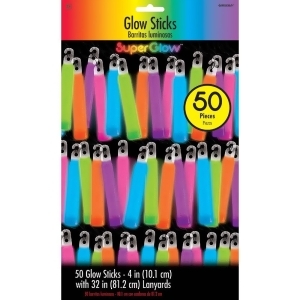 Multicolored Glow Stick Necklaces 50 Count - All