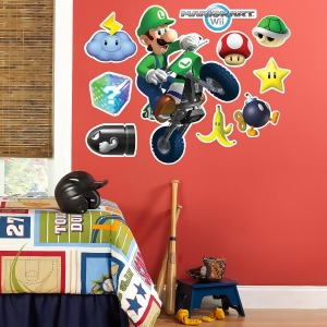 Mario Kart Wii Luigi Giant Wall Decal - All