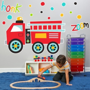 Fire Truck Giant Wall Decal - All