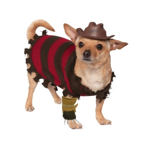 Pet Freddy Kreuger Costume - Medium