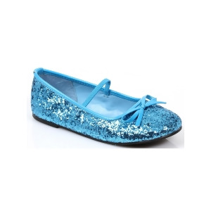 Blue Sequin Girl's Ballet Flats - XL (4/5)