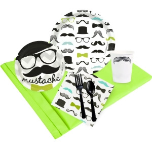 Mustache Man Party Pack for 24 - All