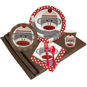Sock Monkey Red Party Pack for 24 - All
