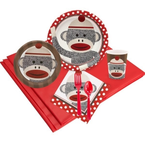 Sock Monkey Red 24 Guest Party Pack - All