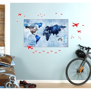 Denim Map Giant Wall Decal - All