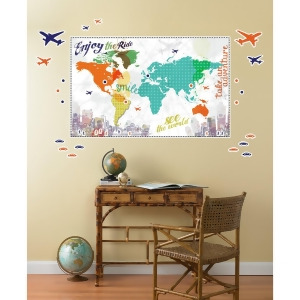 Multi Color Map Giant Wall Decal - All