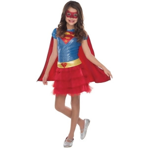 Supergirl Sequin Costume For Girls - Medium