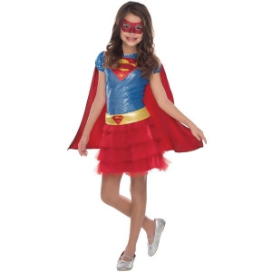 Supergirl Sequin Costume For Girls - Small