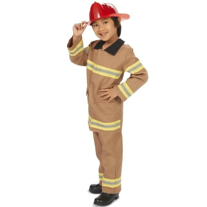 Tan Firefighter with Helmet Child Costume - Medium