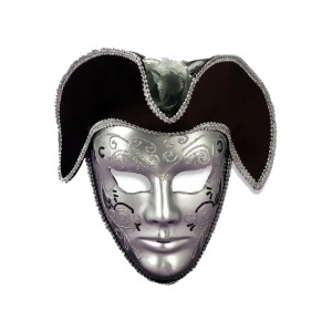 Venetian Mask Silver W/Headpiece - All