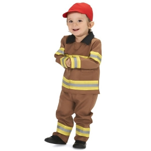 Tan Firefighter with Cap Infant Costume - Infant 18-24