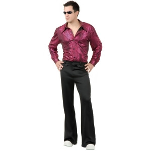 Disco Shirt Liquid Red Black Adult Costume - Medium