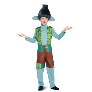 Trolls Branch Deluxe Costume with Wig - 3T-4T