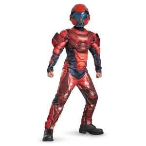 Halo Boys Red Spartan Classic Muscle Che - MEDIUM