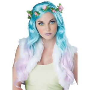 Floral Fantasy Blue/Lavender Adult Wig One-Size - All