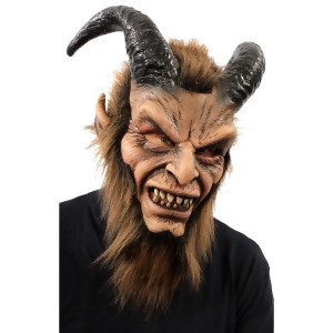 Beautiful Beast Full Mask w/ Horns Faux Fur One Size - All