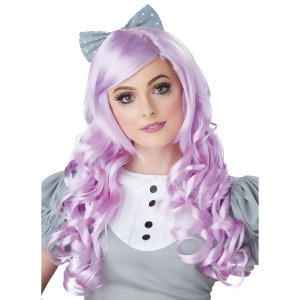 Lavender Cosplay Doll Adult Wig w/ Clip on Bow One-Size - All