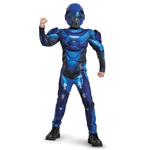 Halo Boys Blue Spartan Classic Muscle Ch - X-Large