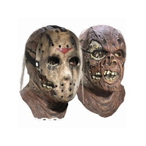Deluxe Adult Jason Overhead Latex Mask with Removable Hockey Mask - All