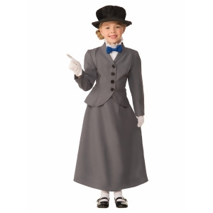 Girls English Nanny Costume - Medium