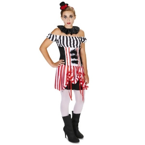 Carn-evil Vintage Striped Clown Dress Tween Costume - Juniors 0-3