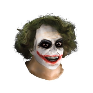 Batman Dark Knight Adult Joker Latex Mask with Hair - All