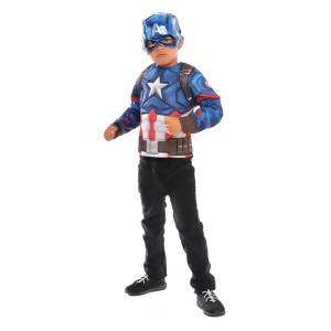Boys Captain America Deluxe Costume Top Set - All
