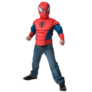 Boys Spider-Man Muscle Chest Shirt and Mask Set - All