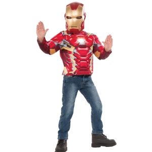 Boys Iron Man Light Up Costume Top Set - Small