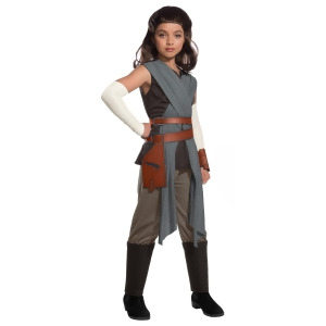 Star Wars Episode Viii The Last Jedi Deluxe Girl's Rey Costume - SMALL