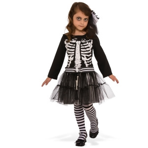 Girls Little Skeleton Costume - Large