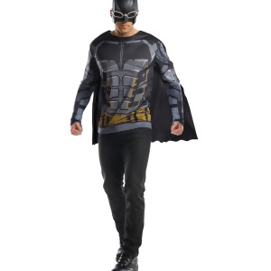Justice League Tactical Batman Adult Long Sleeve Costume Top with Removable Cape and Mask - Standard