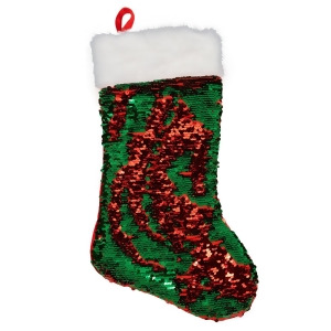 Red Green Reversible Sequin Stocking - All