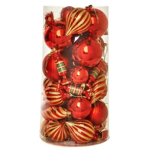 Red Assorted Ornament Set 48 - All