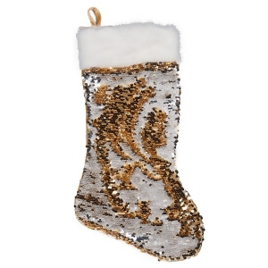 Gold Silver Reversible Sequin Stocking - All