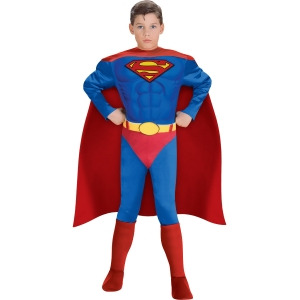 Deluxe Muscle Chest Superman Child Costume - Small
