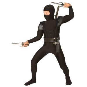 Black Fighter Ninja Child Costume Treat Safety Kit - All