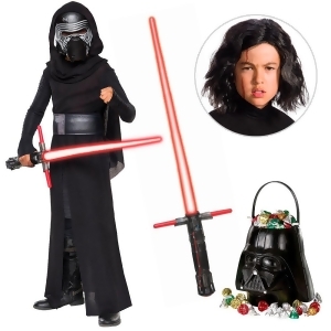 Star Wars Episode Viii The Last Jedi Kylo Ren Dlx Child Costume with Wig and Lightsaber - All